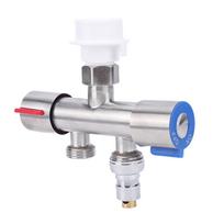 2 Way Hose Splitter G1Celsius2 304 Stainless Steel   Dual Control Leakproof Faucet Diverter Tap Splitter for Washing Machine Kitchen Garden