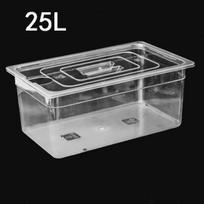 25L talpos BPA neturintis Sous Vide virimo indas su dangčiu - Atsparus karščiui tiksliems žemos temperatūros patiekalams (Tinka daugumai panardinamųjų cirkuliatorių) 25L