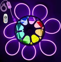 ALITOVE RGB neoninė LED juosta 20 m LED juosta 230 V tiesioginė jungtis su nuotolinio valdymo pulteliu Spalvų keitimas 80 LED/m šviesos juosta Lauko vandeniui atspari komercinė sodo baseino šalis Namų apdaila (be programėlės)