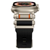 Rubber Sports Strap For Apple Watch Ultra 3 Band 49mm Rugged metal+rubber Bracelet iWatch Series 11 10 9 6 3 7 8 SE bands 42mm 44mm 45mm 46mm 42mm 44mm 45mm 49mm &A juoda
