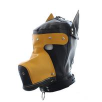 Dog Head Balaclava Hood Face Mask Headgears for Adults Flirting Tool Halloween Costume with Adjustable Tie Eye Hole geltona