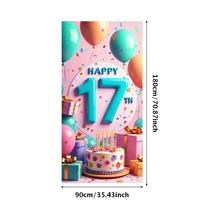 17-asis Laimingo Gimtadienio Fonas Reklama Gimtadienio Tortas Balionas Dovana Fotografijos Fonas Renginio Šventinė Dekoruacija Party Prekės