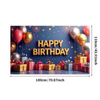 Birthday Party Backdrop Balloons And Gifts Happy Birthday Banner Celebration Event Photography Background Props