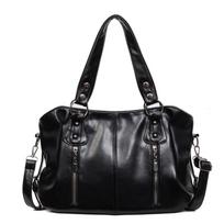 Madinga odinė peties rankinė moterims, su daug skyrių, kvadratinė, retro, crossbody tipo, puikiai tinka apsipirkinėti, kasdienai ir savaitgalio išvykoms 38 *12 *25 cm juoda