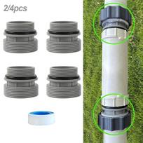 40 mm į 1 1/2 colio filtro žarnos konvertavimo rinkinys virš žemės esančio baseino adapteris, jungiantis baseino žarnos adapterio prijungimo antgalį 2 PACK