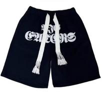 Shorts Loose Straight Five-point Pants Fashion Trend Sweatpants Men's and Women's Medium Pants Casual Medium Pants Zixia M juoda