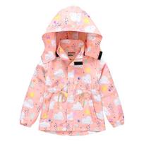 Girls Casual Fashion Windbreaker Children's Cartoon Hooded Drawstring Jacket Jacket Yankee Cardigan Tops 100cm