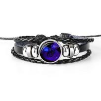 12 Zodiako ženklų Rankų darbo Odinė Apyrankė Pintas Daugiasluoksnis Punk Dvylikos Zodiako Apyrankė Aquarius