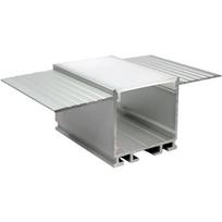 Integruotas / žemo profilio anoduotas aliuminio profilis su matiniu stiklu 1-2 eilės LED juostelių gipso kartono plokštėms, 3m x 26,7mm x 26mm