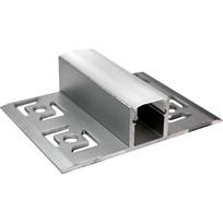 Integruotas / žemo profilio anoduoto aliuminio profilis su matiniu stiklu LED juostelei gipso kartono plokštėms, plytelėms, 3m x 52,5 mm x 13,3 mm
