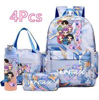 4 vnt./rinkinys K-Pop spausdintas kuprinė Rankinė Pieštukinė 750 ml vandens buteliukas Paaugliui Berniukui Mergaitei Mokyklinė Kuprinė Studentui Vaikui Dovana Didelės talpos Kuprinė