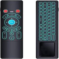 Mini belaidė klaviatūra/oro nuotolinio valdymo pultas/pelė/jutiklinė dalis su spalvingu apšvietimu, 2,4 GHz ryšys, geriausia Android TV priedėliui, HTPC, IPTV, PC