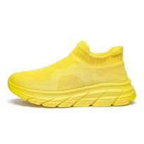 Madingi geltoni slip-on sportbačiai vyrams Itin lengvi kojinės tipo batai vyrams Platforminiai sportbačiai Kvėpuojantys laisvalaikio sportbačiai Vyriški bėgimo batai 39