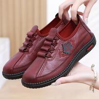 Comfortable Soft Bottom Anti-slip Women's Shoes - New Spring and Autumn Flat Fashionable Middle-aged and Elderly Mother Shoes 36 purpurinė