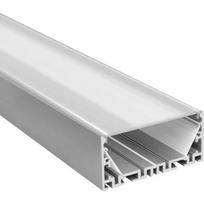 Anoduoto aliuminio profilio padengimas matiniu stiklu 1-5 eilės LED juostelių, skirtų gipso kartonui, plytelėms, baldams ir kt., 3m x 35mm x 70mm