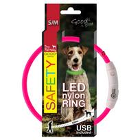 Šviečiantis Antkaklis Šunims LED, Reguliuojamas, 45cm/65cm (rožinis) - Produkto Ilgis 45cm