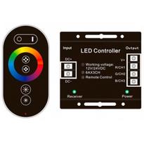 RGB valdiklis LED juostai su nuotolinio valdymo pultu 12-24V, 216W