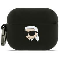 Karl Lagerfeld Silikoninė Karl Galvos 3D Dėklas AirPods Pro 3 - Juoda