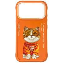 Nimmy akinių „Cool Cat“ dėklas iPhone 17 Pro Max - Oranžinis