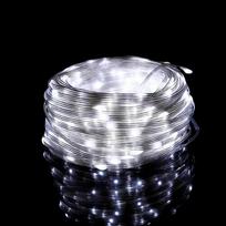 Kalėdinė vidaus ir lauko varinė viela su nuotolinio valdymo pulteliu 30m, balta, USB, 300LED, IP44