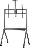 Maclean TV stand / cart, camera shelf, on casters, 55-100", max load 120kg/10kg shelf, max. VESA 900x600, black, MC-114 B