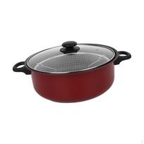 Deep Fryer Puodas nepridegantis keptuvė su dangčiu Daugiafunkcinis kepimo indas namams, šeimai 26cm
