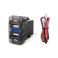 Dvigubas USB 4.2A automobilinio USB įkroviklio lizdo adapteris su LED voltmetro 60 cm laidu naujam Honda Auto Boat 12V 24V