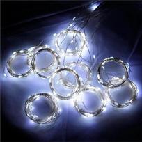 LED Kalėdų girlianda - užuolaidų varinė viela su nuotolinio valdymo pultu ir pakabomis, 3x3m, balta, 5V USB, IP44, 300LED