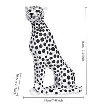 Moderni Dėmėto Panteros Dervos Leopardo Statulėlė Gyvūno Skulptūra Prabangi Namų Dekoro Biuro Gepardo Figūrėlė Stalo Aksesuarai balta
