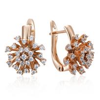Kienl  Unique Crystal Flower Drop Earring For Women  Rose Gold Color With Shiny Natural Zircon Daily Vintage Jewelry Gift