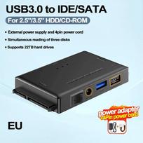 2,5/3,5 colio kietojo disko skaitytuvas 3-in-1 USB 3.0 į SATA/IDE adapteris HDD/SSD keitiklis Komplekte 12V/2A maitinimo adapteris PC priedai CHINA blyškios slyvos spalvos