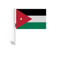 Drapeau Voiture Jordanie – 14 x 21 cm – Tissu Polyester – Fixation sur Fenêtre – 10 pièces – Pixelforma įvairiaspalvis