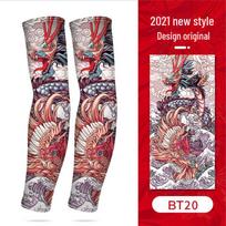 Gėlių tatuiruotės rankovė: Ledinis šilkas apsaugai nuo saulės dviračiams - Unisex vasarinė rankų apsauga HB15 One Size fenikso atgimimo spalva