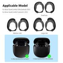 Skirta Bose QuietComfort Earbud II Itin ploni daugkartiniai keičiami ausų kištukai, priedai 3 poros S+M+L vienspalvių silikoninių ausų kištukų juoda