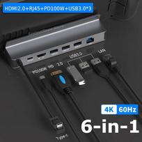 7-in-1 USB C doko stotelė Steam Deck, Nintendo Switch, M.2 NVMe SATA, HUB, HDMI 4K@60Hz, 1000M Gigabitinis Ethernet, 2*USB 3.0 centras 7 in 1 NVMe SATA