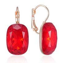 Kienl  Big Oval Red Crystal Drop Earrings For Women Trend  Rose Gold Color Ethnic Bridal High Quality Daily Fine Jewelry