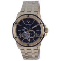 „Bulova Marine Star“ atviros širdies juodos spalvos ciferblato automatinis naro laikrodis 98A273 200M vyriškas juoda