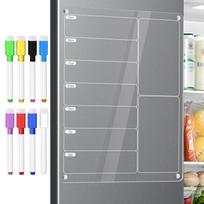 Magnetinė baltos lentos sąrašas To-Do Whiteboard Akrilinis šaldytuvo magnetas Daugkartinis maisto planuoklis su 6 spalvomis Virtuvės savaitės meniu