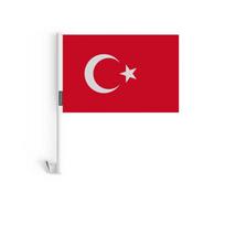 Turkijos automobilio vėliavėlė – 14 x 21 cm – Poliesterio audinys – Tvirtinimas ant lango – 10 vnt. – Pixelforma įvairiaspalvis