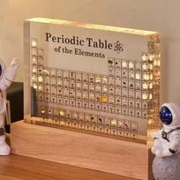 Akrilinė tikrųjų elementų periodinė lentelė Mendelejevo periodinė lentelė Figūrėlės vitrina Mokslo ornamentas Kambario dekoras Stalo aksesuarai desktop decoration skaidri