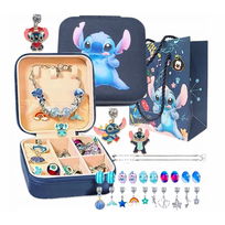 Žaislinis Pandora apyrankių rinkinys mergaitėms - Stitch su maišeliu