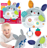 Pakabinamas žaislas su garsais ir šviesomis kūdikiui „Day 'N Night Bunny Pal”, Winfun
