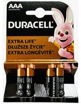 Duracell „Extra Life” 4 x AAA baterijos 1,5V (LR03)