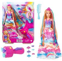 Barbė lėlė su plaukų dekoravimo rinkiniu „Dreamtopia Twist ‘n Style”, HNJ06