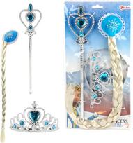 Ledo princesės burtų lazdelė su karūna ir kasa „Frozen Princess Set”