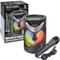 Belaidė kolonėlė su mikrofonu ir RGB šviesomis, 18 cm, Bontempi
