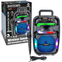Belaidė kolonėlė su karaoke mikrofonu ir RGB šviesomis, 41 cm, Bontempi