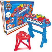 Elektroninis pianinas vaikams su stovu, kėdute ir mikrofonu, 24 klavišų „Paw Patrol”