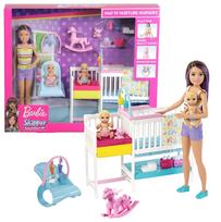 Barbie lėlė auklė su 2 kūdikių lėlėmis ir priežiūros aksesuarais, GFL38