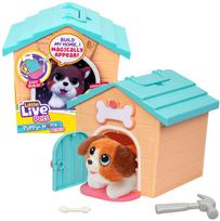 Pliušinis šuniukas - siurprizas su žaliu-oranžiniu nameliu, Little Live Pets